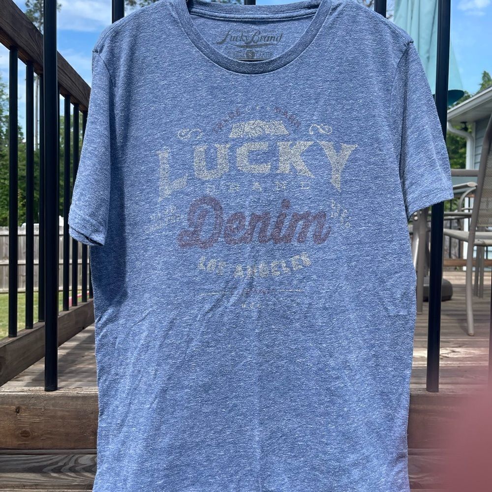 Lucky brand distressed graphic tee shirt